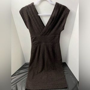 Banana Republic V-neck and back, empire waist brown wool blend dress size 2